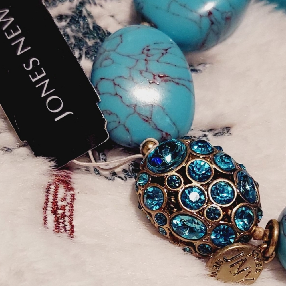 Jones New York Blue and Gold Beaded Bracelet